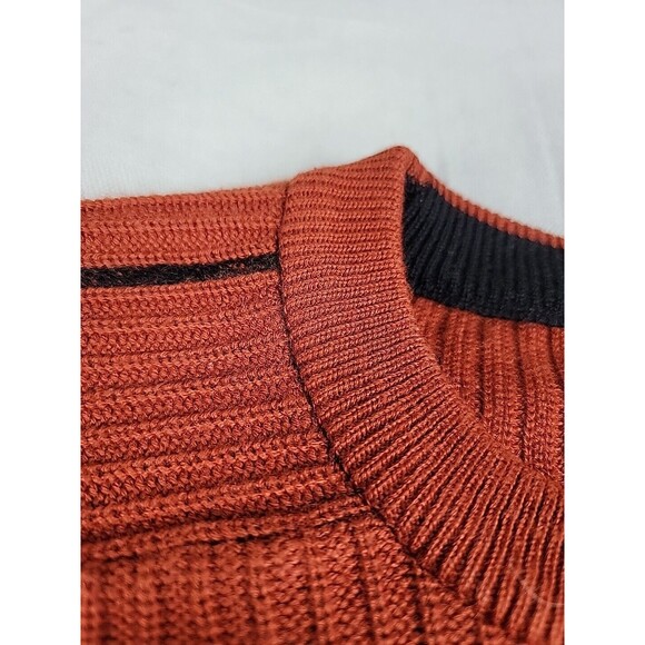 Maselli Mens XL Sweater Pullover Orange Wool Blend Knit Casual Austria Logo EUC - Picture 4 of 15